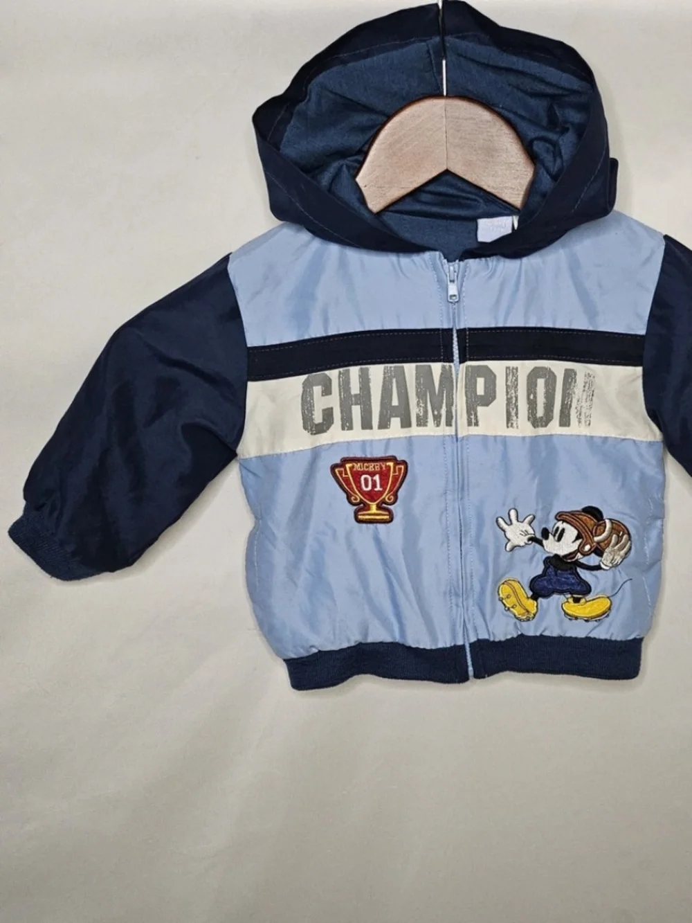 Disney Baby Boys Mickey Mouse Football Blue Champion 01 Zip Hoodie Jacket 18M